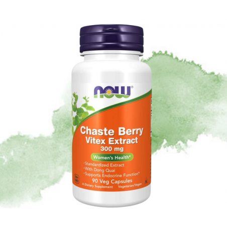 NOW Chasteberry (Niepokalanek/ Vitex) z dzięgielem 300mg- 90sztuk