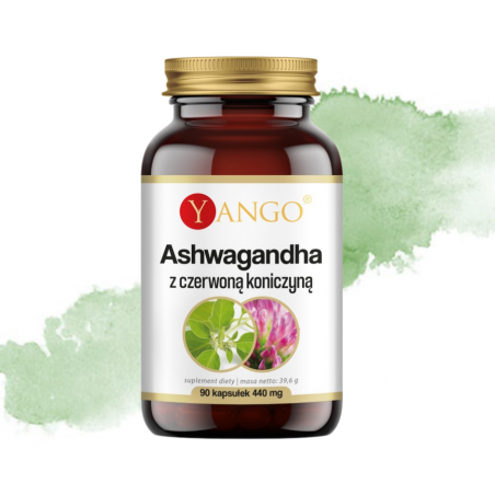 Ashwaganda z czerwoną koniczyną YANGO 90 sztuk