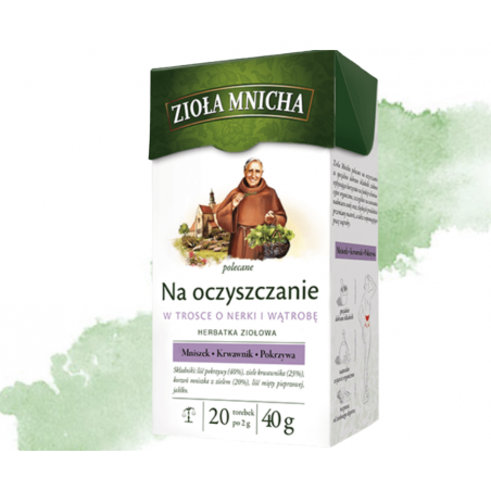 ZIOŁA MNICHA Na oczyszczanie. Herbata w torebkach.