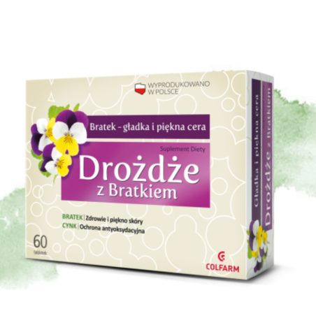 DROŻDŻE Z BRATKIEM w tabletkach 60 sztuk COLFARM