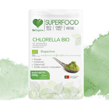CHLORELLA bio proszek 200g  ALINESS