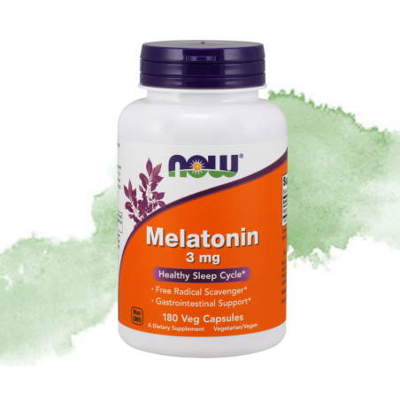 MELATONIN (melatonina) 3mg 180 kapsułek NOW Foods