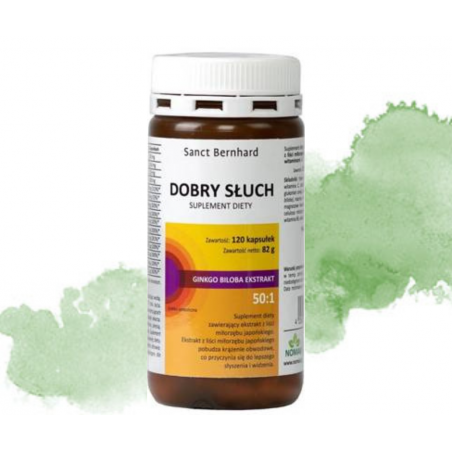 DOBRY SŁUCH 120 kapsułek z miłorzębem japońskim (Ginko Biloba)