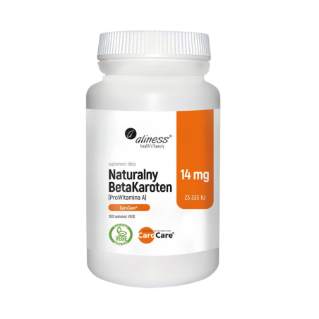 Naturalny BetaKaroten 14mg  (ProWitamina A) 100 sztuk ALINESS