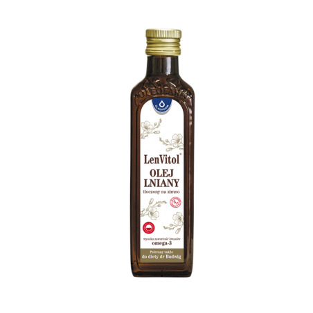 LenVitol OLEJ LNIANY 500ml tłoczony na zimno OLEOFARM