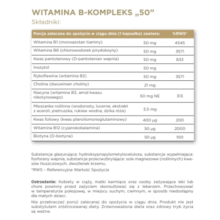 SOLGAR Witamina B Kompleks "50" 50 kapsułek - 1