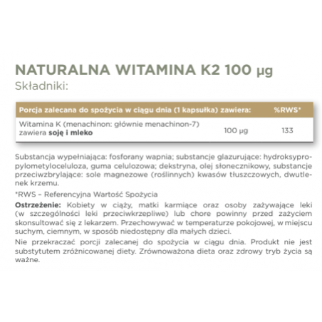 SOLGAR Naturalna Witamina K2 50 kapsułek - 1
