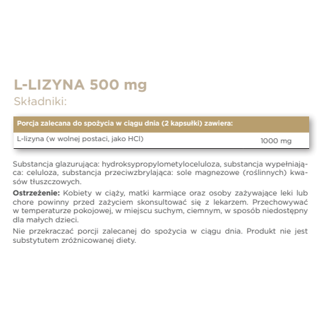 SOLGAR L-Lizyna 500mg 50 kapsułek - 1