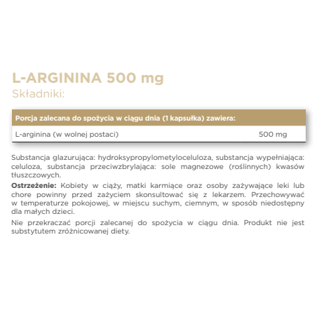 SOLGAR L-Arginina 500mg 50 kapsułek - 1