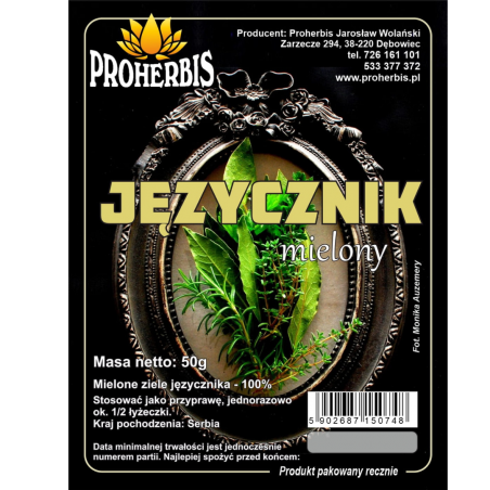 JĘZYCZNIK (mielone ziele) 50g PROHERBIS