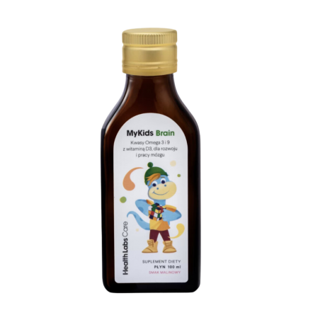 MyKids Brain (Kwasy omega z witaminą D) Smak malinowy 100ml Health Labs