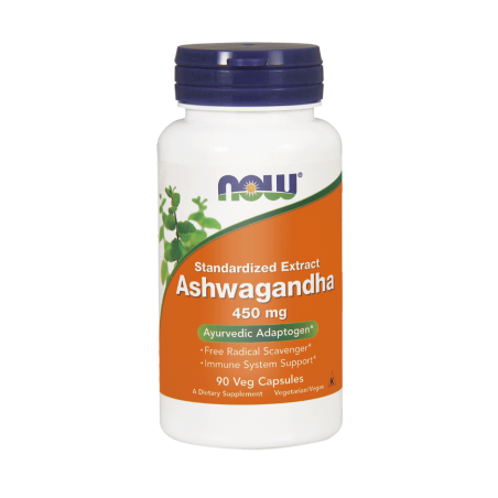 ASHWAGANDHA 450 mg 90 kapsułek NOW FOODS