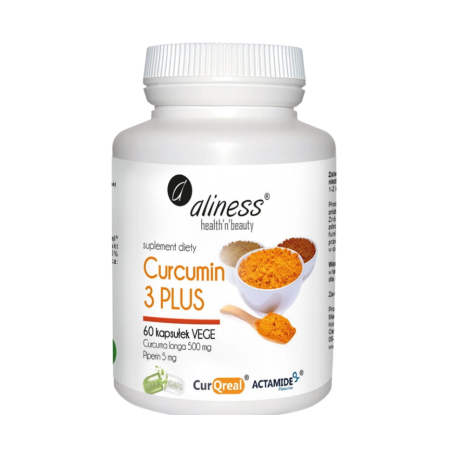 Curcumin C3 complex PLUS- ALINESS połączenie kurkuminy i piperyny. 60 kapsułek