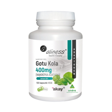 GOTU KOLA 400mg (Wąkrotka azjatycka) Aliness 100 kapsułek