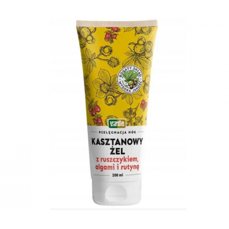 Kasztanowy ŻEL z ruszczykiem, algami i rutyną 200ml VIRDE Kasztanowy ŻEL z ruszczykiem, algami i rutyną 200ml VIRDE