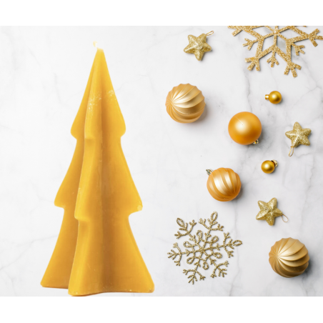 MAŁA CHOINKA Świeczka z naturalnego wosku pszczelego ŁYSOŃ