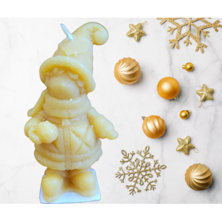 DZIEWCZYNKA ZE ŚNIEŻKĄ Świeczka z naturalnego wosku pszczelego ŁYSOŃ