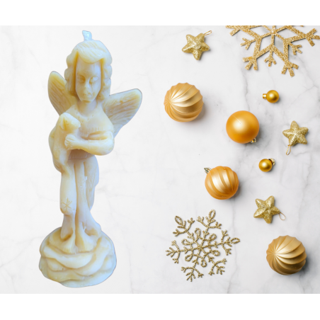 ANIOŁ STOJĄCY Świeczka z naturalnego wosku pszczelego ŁYSOŃ