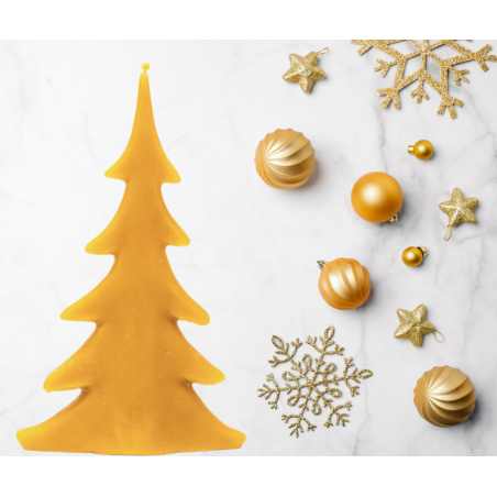 CHOINKA PŁASKA Świeczka z naturalnego wosku pszczelego ŁYSOŃ