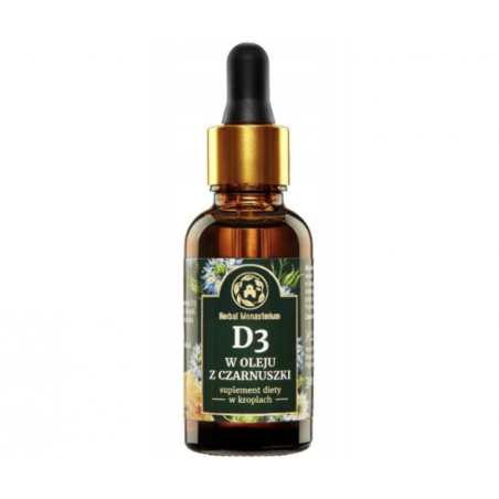 WITAMINA D3 w kroplach w oleju z czarnuszki 30ml Herbal Monasterium
