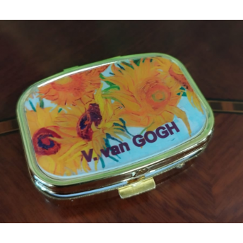 Prostokątne PUZDERKO na tabletki z fragmentem obrazu Vincenta van Gogha