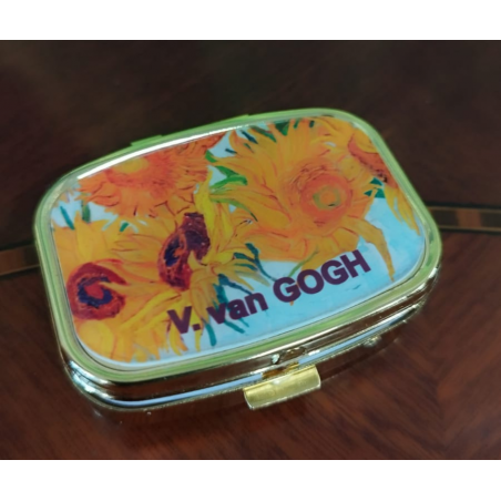 Prostokątne PUZDERKO na tabletki z fragmentem obrazu Vincenta van Gogha