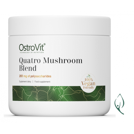 Quatro Mushroom Blend (Lakownica żółtawa, Soplówka jeżowata, Maczużnik chiński, Błyskoporek podkorowy)  100g OstroVit