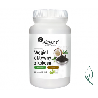 WĘGIEL AKTYWNY z kokosa 100 kapsułek vege Aliness