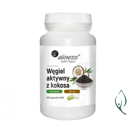 WĘGIEL AKTYWNY z kokosa 100 kapsułek vege Aliness