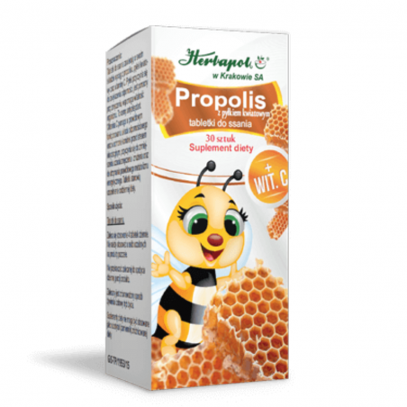 PROPOLIS z pyłkiem kwiatowym tablettki do ssania 30 sztuk Herbapol