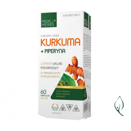 Kurkuma + Piperyna 60 kapsułek Medica Herbs