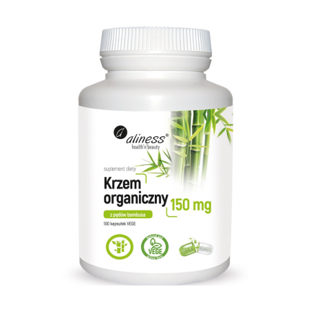 KRZEM ORGANICZNY z pędów bambusa 150 mg Aliness 100 kapsułek VEGE