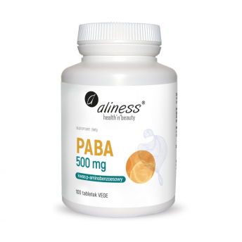 PABA 500mg (Kwas p-aminobenzoesowy B10) 100 tabletek Aliness