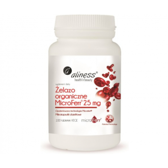 ŻELAZO organiczne MicroFerr 25mg 100 tabletek Aliness