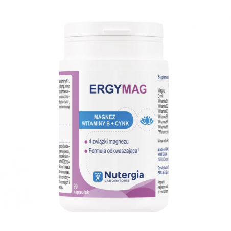 ERGYMAG (Magnez, cynk, witaminy z grupy B) 90 kapsułek Nutergia
