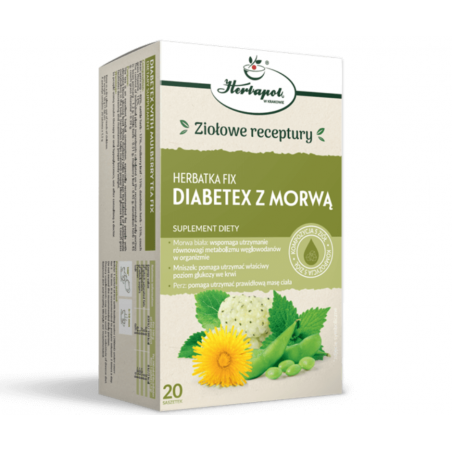 DIABETEX z morwą herbata w fixie Herbapol 20 saszetek