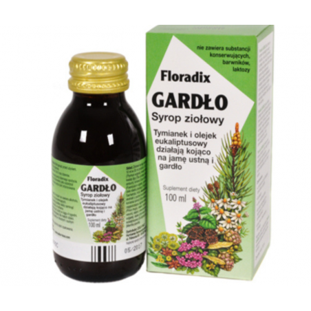 GARDŁO Syrop ziołowy.  Suplement diety w płynie 100ml Floradix