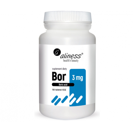 BOR 3mg (kwas borowy) Aliness 100 tabletek vege