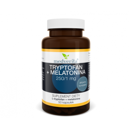 TRYPTOFAN + MELATONINA 50 kapsułek Medverita