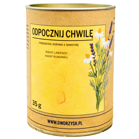 ODPOCZNIJ CHWILĘ Herbatka ziołowa z lawendą i rumiankiem 35g Dworzysk