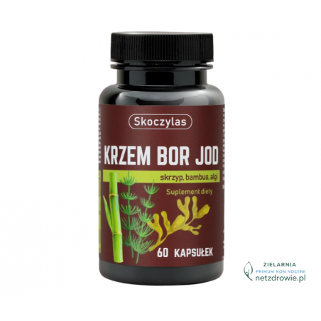 KRZEM BOR JOD skrzyp, bambus, algi Skoczylas 60 kapsułek wegańskich