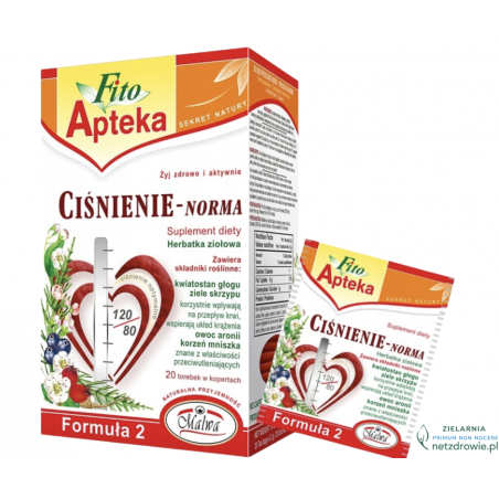 CIŚNIENIE-NORMA. Herbata ziołowa 20 sztuk Malwa