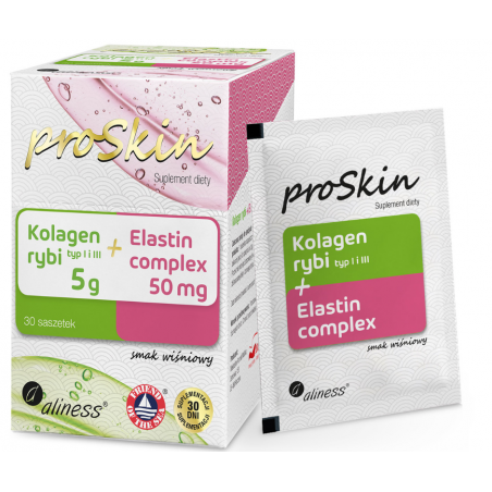Kolagen rybi 5 g + Elastin 50 mg Complex 30 saszetek Aliness