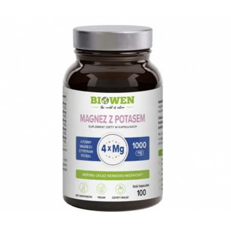 Magnez z potasem 100 kapsułek Biowen