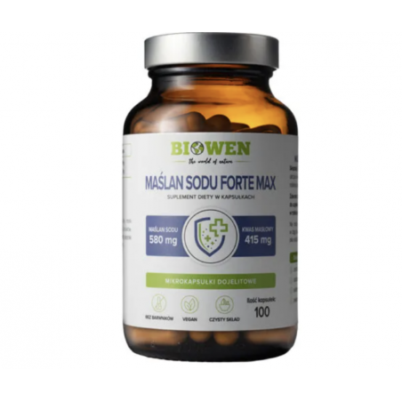 Maślan sodu Forte Max 580 mg 100 kapsułek Biowen