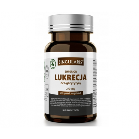 Lukrecja 22% Glicyryzyna 270 mg, 60kapsułek Singularis