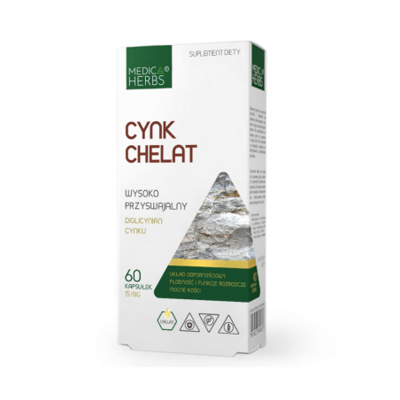 CYNK CHELAT (diglicynian cynku) 60 kapsułek Medica Herbs