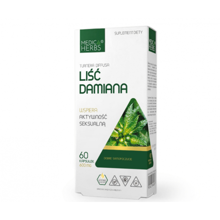 LIŚĆ DAMIANA 60 kapsułek Medica Herbs