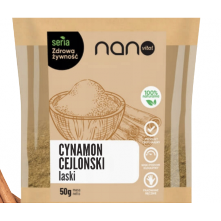 CYNAMON CEJLOŃSKI laski 50g Nanovital