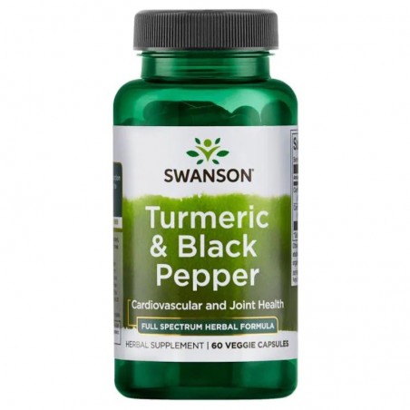 Turmeric (kurkuma) i  black pepper (czarny pieprz) FS 60szt SWANSON